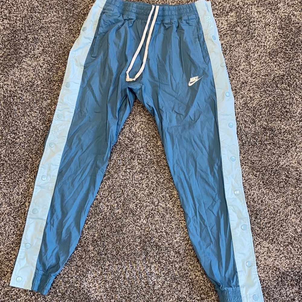 Nike Air Force 1 Aqua/Ocean Snap Basketball Athletic Pants